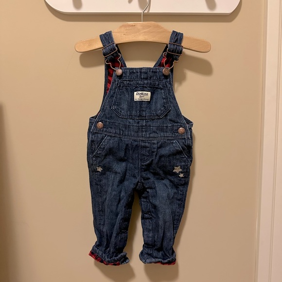 OshKosh B'gosh Other - NWOT Denim and Plaid Lined Overalls